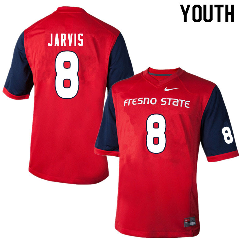 Youth #8 Deven Jarvis Fresno State Bulldogs College Football Jerseys Sale-Red - Click Image to Close